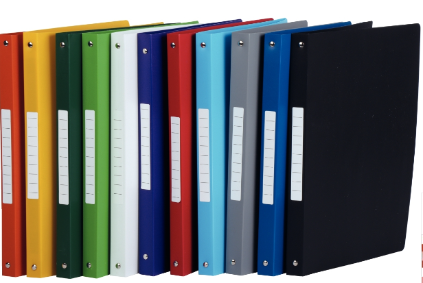 A4 4-rings kunststof ordner, 2,5cm